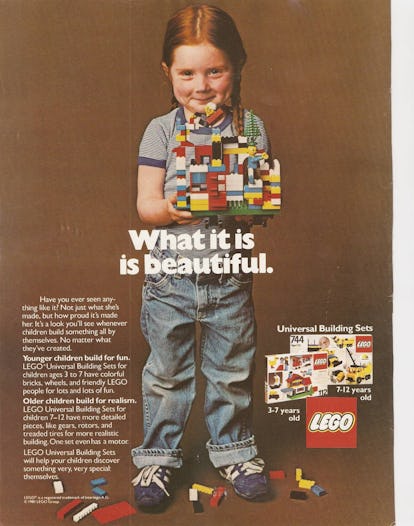 Bambina con i lego, pubblicità 1981.