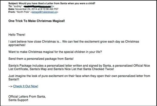 A Santa Email Scam Is Hiding in Your Inbox, Because Nothing Is Sacred