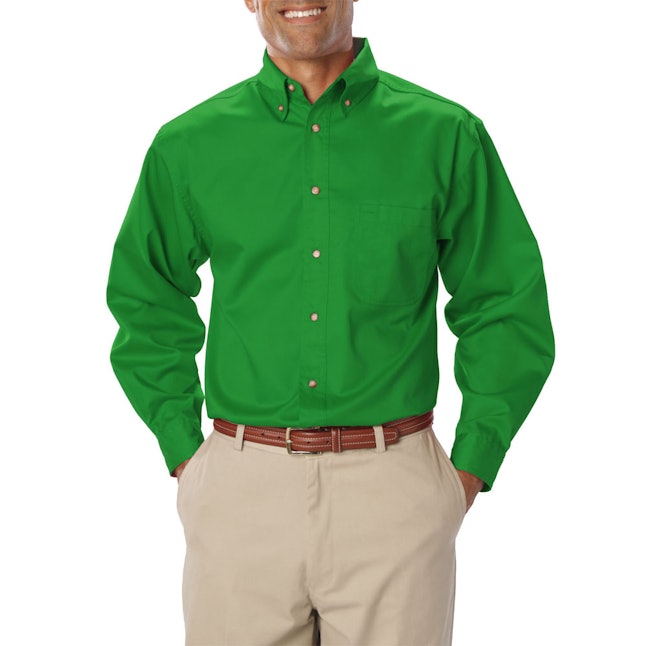 green button up dress shirt