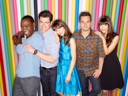 The cast of 'New Girl,' starring Zooey Deschanel, Jake Johnson, Max Greenfield, Lamorne Morris and H...