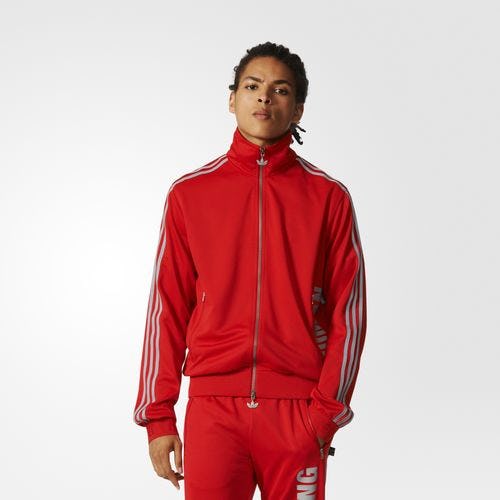 Pharrell williams best sale red adidas jacket