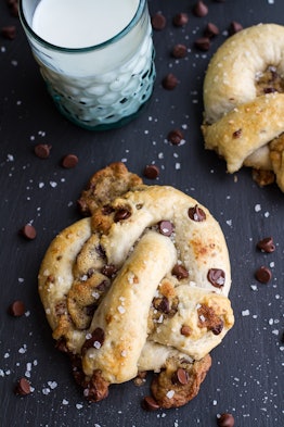 This chocolate chip cookie stuffed pretzel combines sweet and salty in the best way.