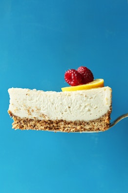 Minimalist Baker's cheesecake recipe is vegan and gluten free.