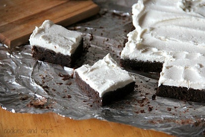 Cookies and Cups' pumpkin brownies only require two ingredients to bake.