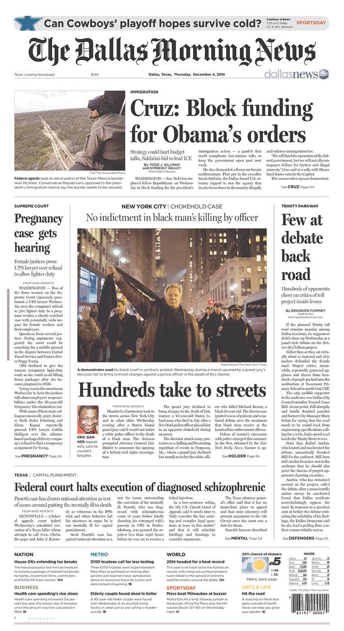 17 Eric Garner Newspaper Front Pages That Perfectly Capture The Outrage