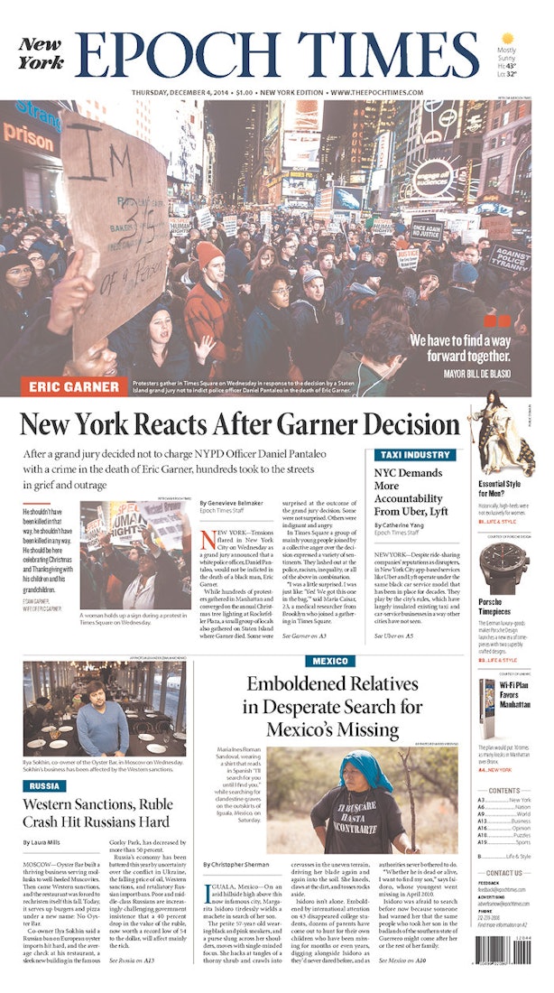 17 Eric Garner Newspaper Front Pages That Perfectly Capture The Outrage