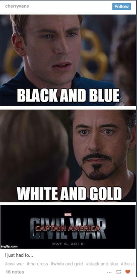 blue and black dress meme