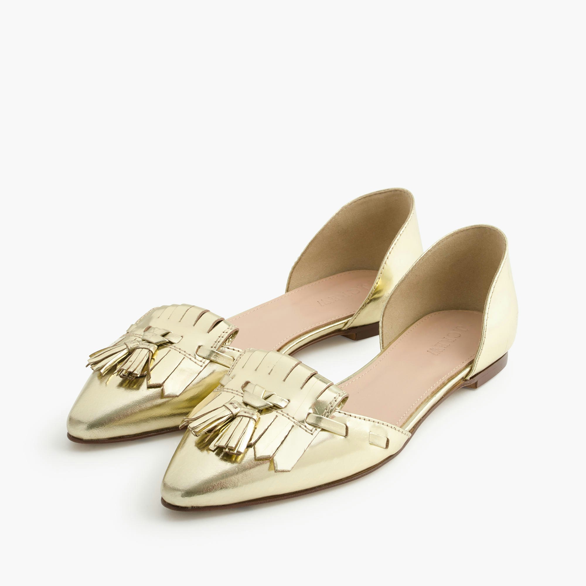 j crew gold loafers
