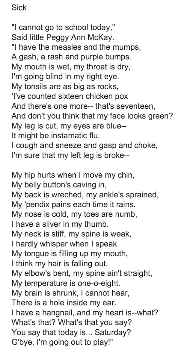 Shel Silverstein Printable Poems