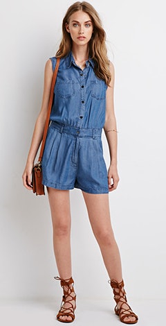 denim romper forever 21