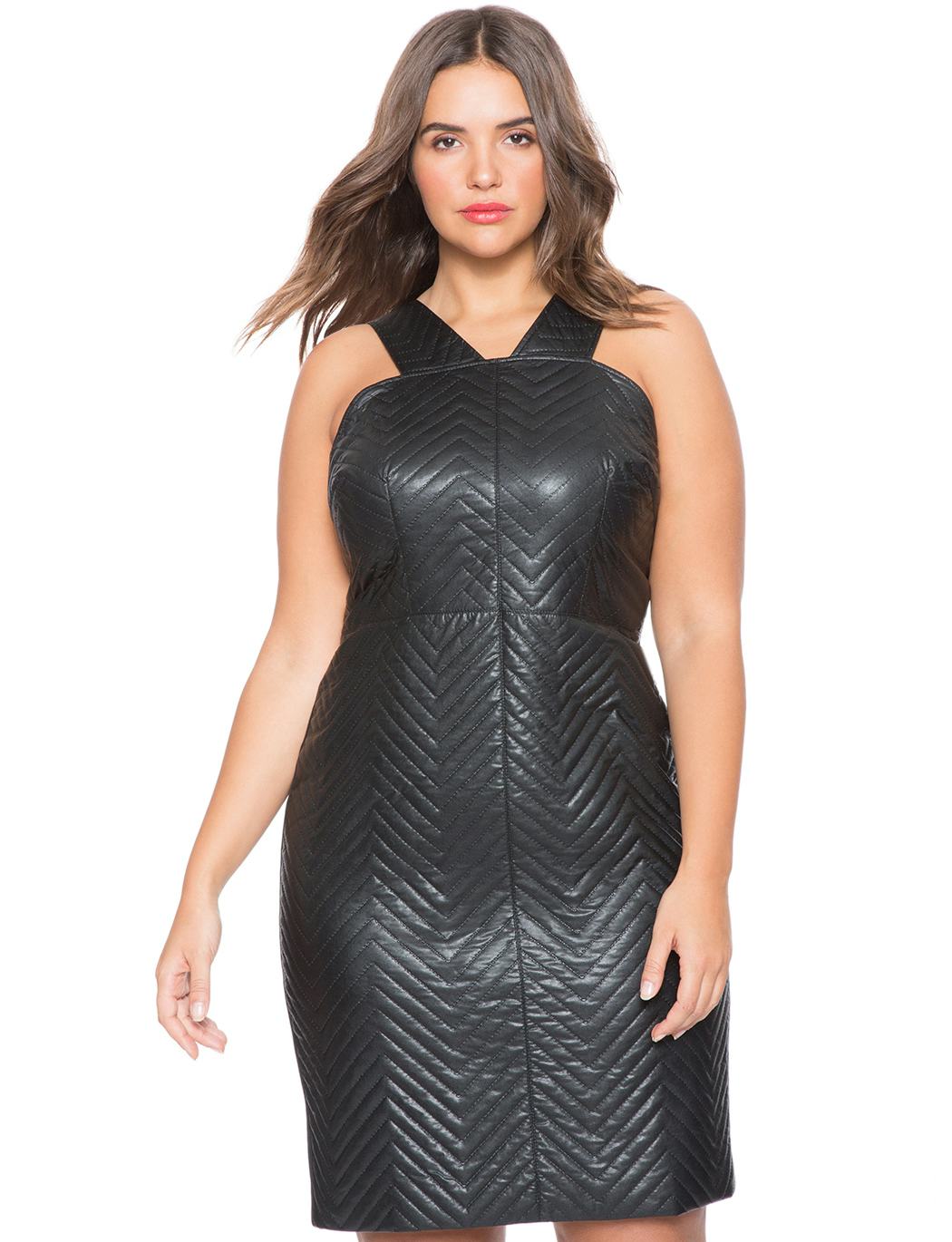 eloquii faux leather dress