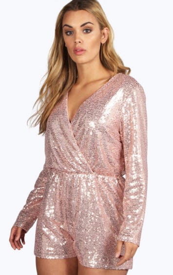 sequin wrap playsuit