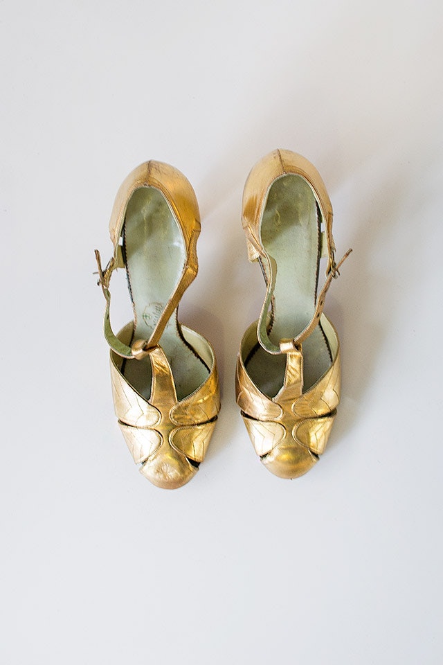 vintage gold shoes