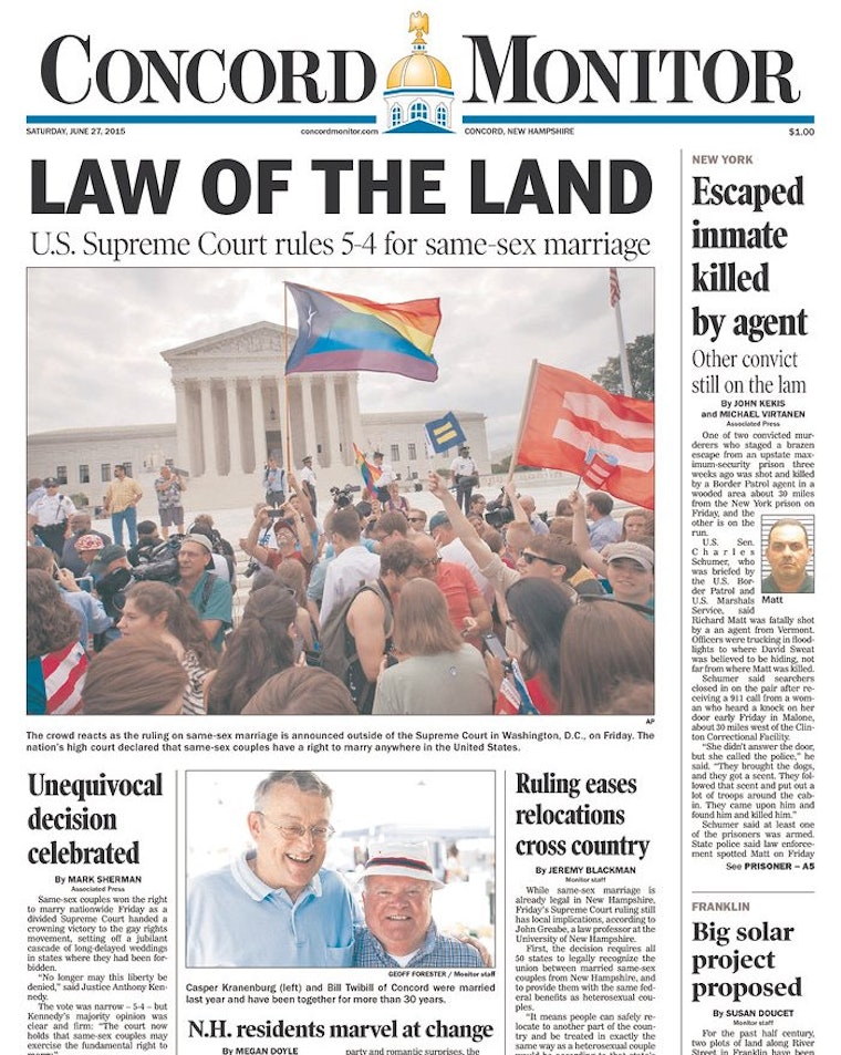 Gay Marriage Reactions From Newspapers Across The United States Are