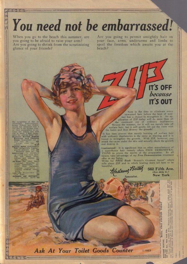 advert encouraging women to shave
