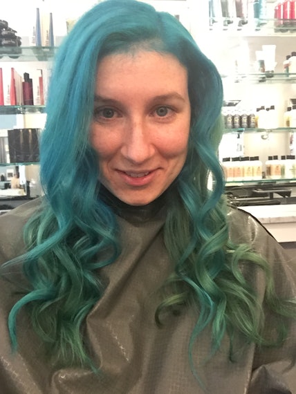 blue hair girl stereotype