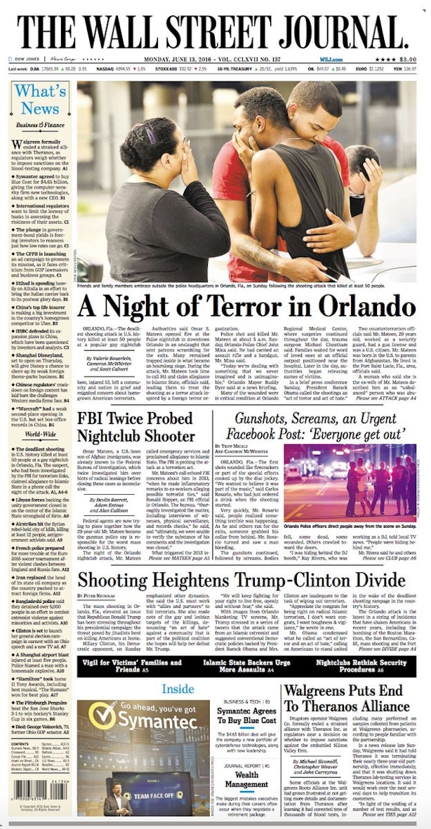 11 Newspaper Front Pages About The Orlando Nightclub Shooting That Show ...