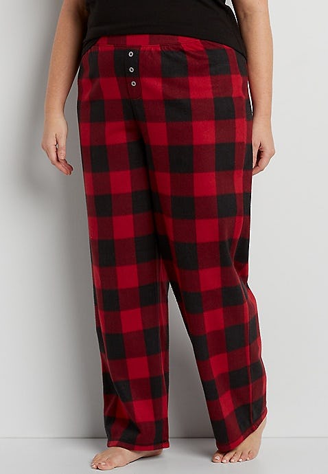 plus size buffalo plaid pajama pants