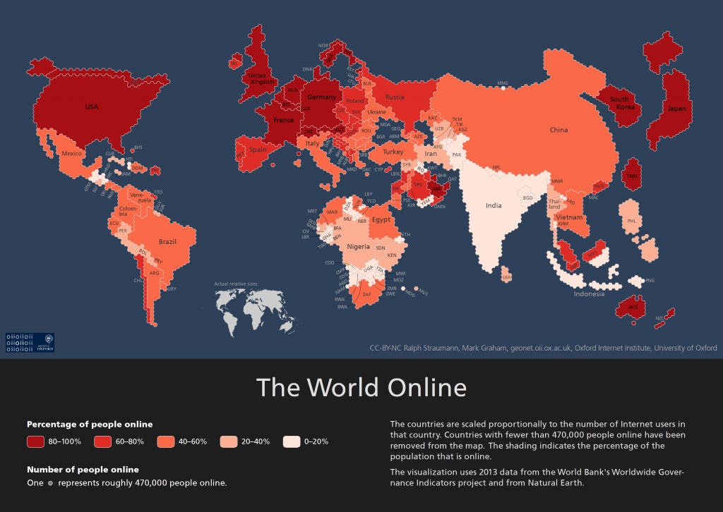 How Many People Are On The Internet In The World? This Map Shows You
