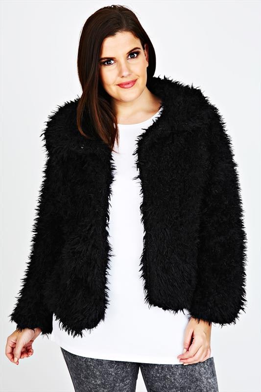 plus size shaggy coat