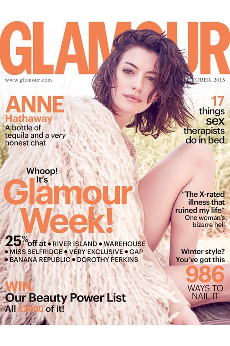 Anne Hathaway's 'Glamour' UK Covers Pays Homage To Her Natural Beauty