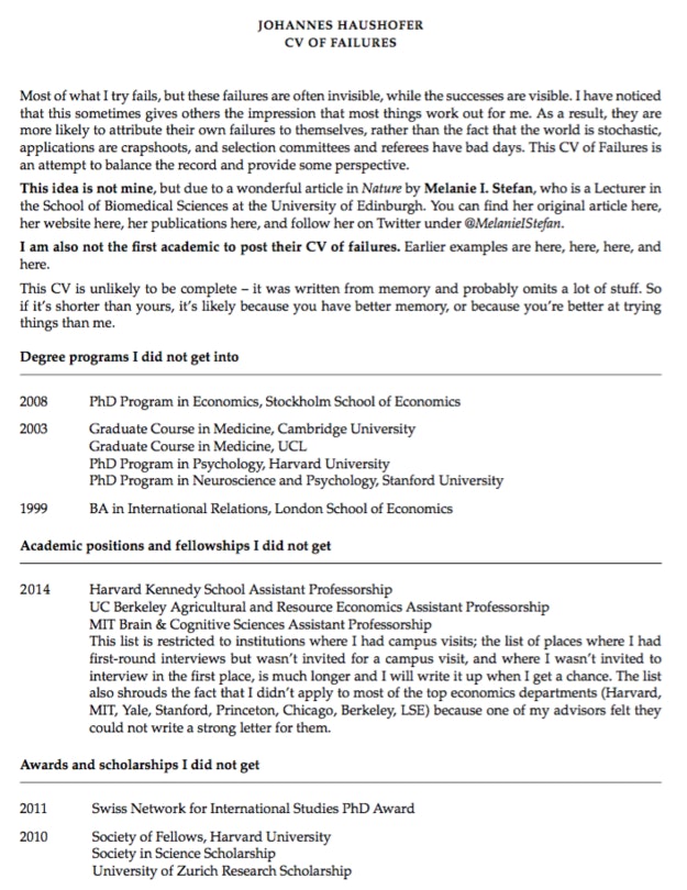 Princeton Professor's "Resume Of Failures" Is A Testament To The