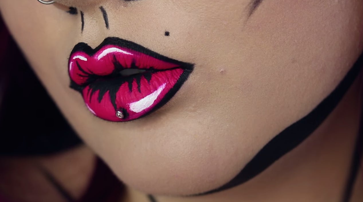 pop art lips makeup