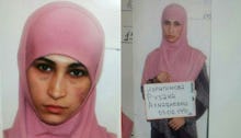 Mug shot of an Islamist woman, Ruzana Ibramigova, who was part of Ring of Steel group threatening Ol...