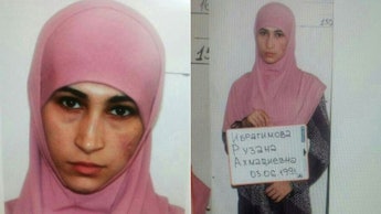 Mug shot of an Islamist woman, Ruzana Ibramigova, who was part of Ring of Steel group threatening Ol...