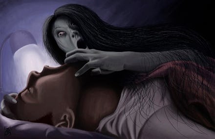 An illustration of the sleep paralysis disorder in horror films