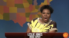 Leslie Jones during a sketch with a slave joke in a sketch on SNL