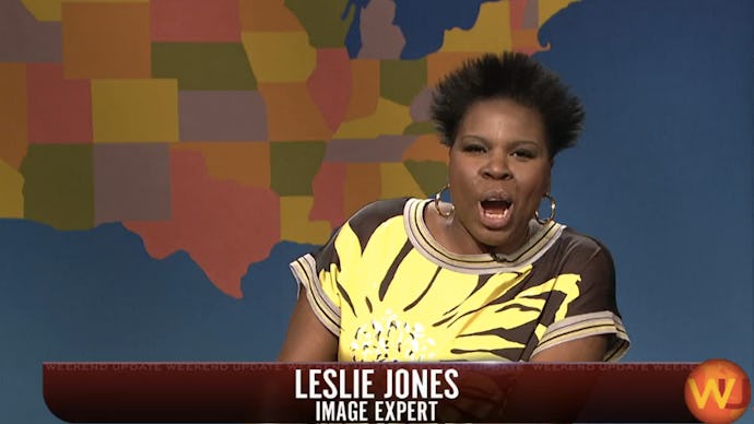 Leslie Jones during a sketch with a slave joke in a sketch on SNL