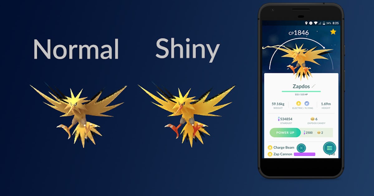 Here's What Shiny Zapdos Looks Like in Pokemon Go