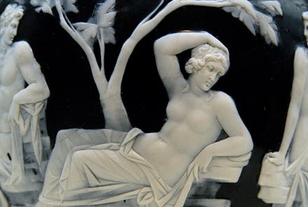 Imagery representing mythological and historical stories on the Portland Vase.
