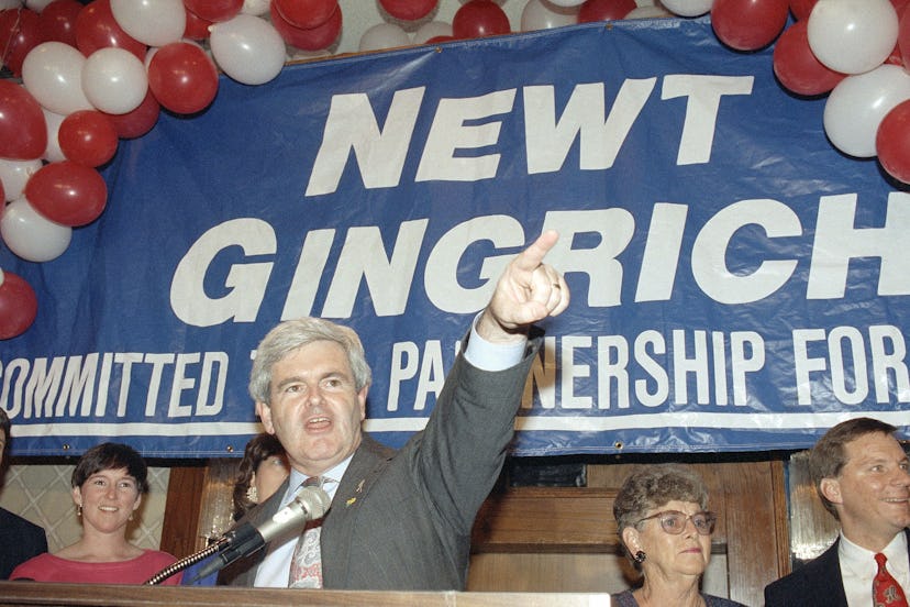 Newt Gingrich at his election campaign event
