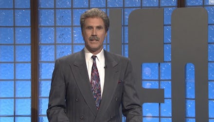 Will Farrell as alex trebek in the snl skit Celebrity Jeopardy