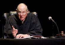 A judge scolding someone for committing a felony.