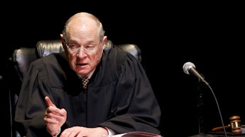 A judge scolding someone for committing a felony.