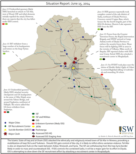 Map of Iraq's borders being changed throughout history.