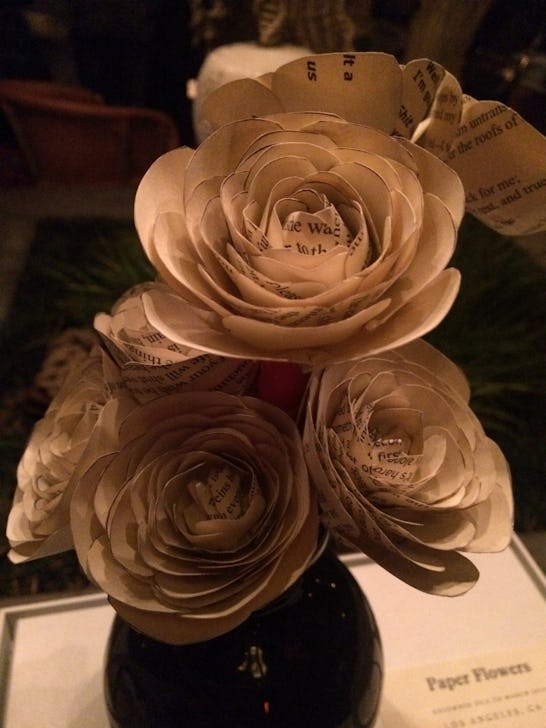 A paper bouquet of flowers at the Museum of Broken Relationships