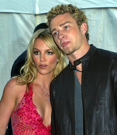 Justin Timberlake and Britney Spears posing for a photo