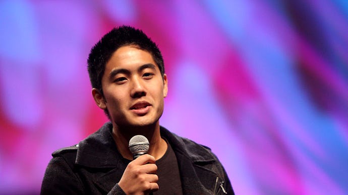 One of the Asian-American kings of the internet, Ryan Higa holding a microphone