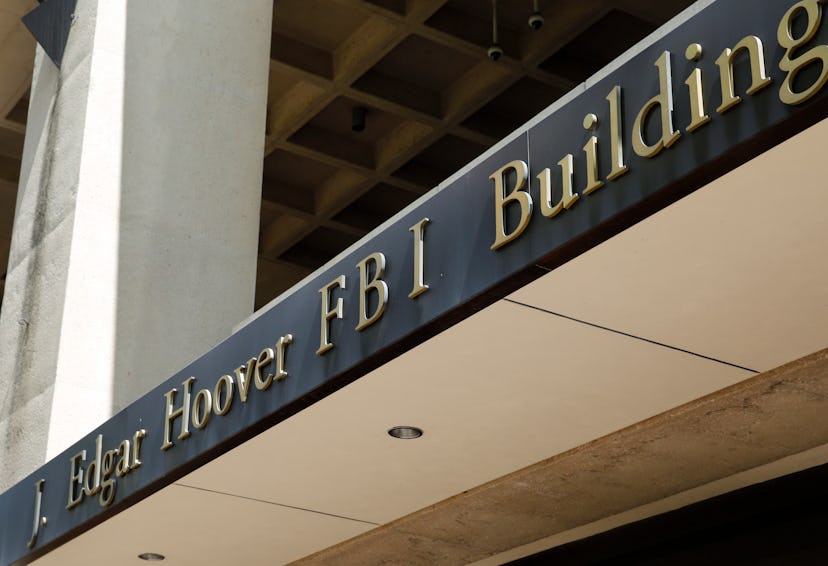 J. Edgar Hoover FBI building entrance.