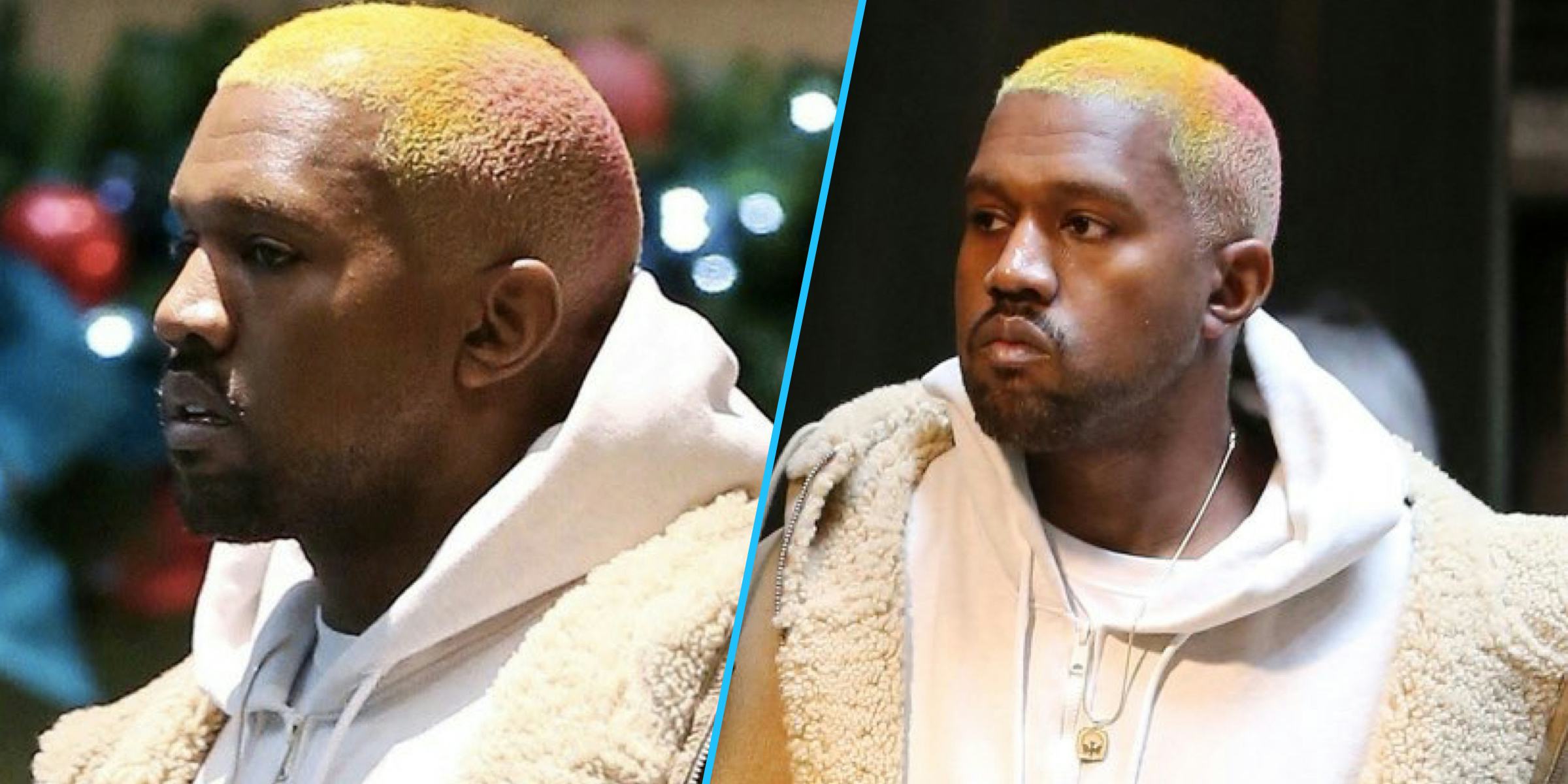 kanye west rainbow hair