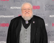 George R.R. Martin posing for a photo