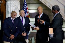 Cory Booker officiating the first gay wedding in Newmark