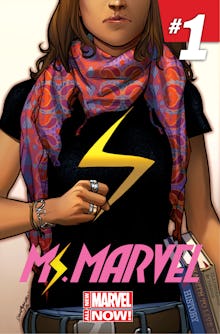 The cover of Ms.Marvel featuring Marvel's New Muslim Superhero 