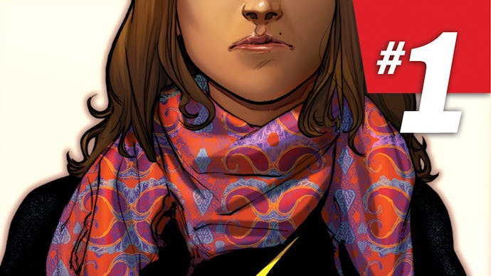 The cover of Ms.Marvel featuring Marvel's New Muslim Superhero 