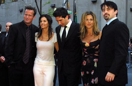 Five members from the cast of 'Friends', a show with one of the theme songs that defined the 90s