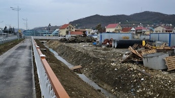 A road that goes by sochi showing an empty city